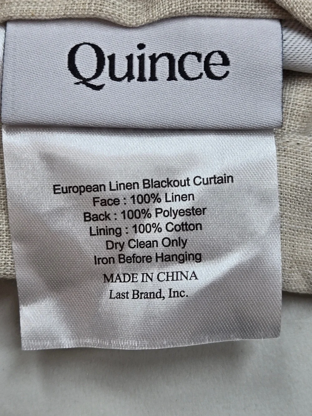 QUINCE Set Of 2 48x84 European Linen True Blackout Curtains Flax 9970